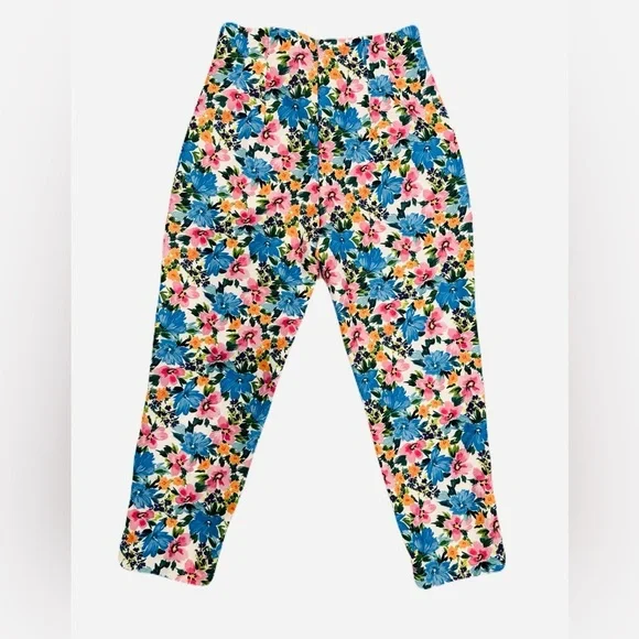 Zara retro taper fit floral pants- slacks. M - Picture 4 of 12